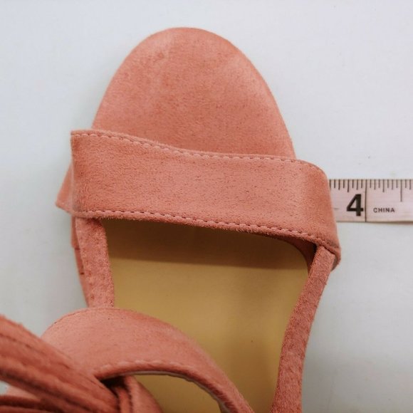 Womans High Heel Pink Ankle Tie‎ Sandal 39 - Picture 7 of 9